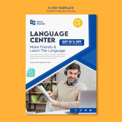 Spanish Language Learning Flyer Template – Free Download