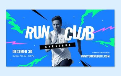 Running Club Facebook Post Vector Template – Free Download