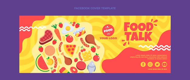 Flat Food Facebook Cover – Free to Download