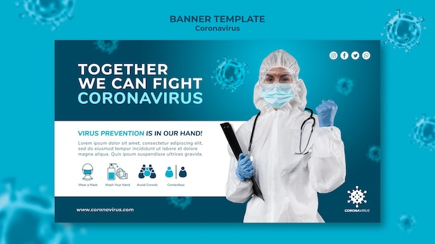 Coronavirus Horizontal Banner Template – Free Download