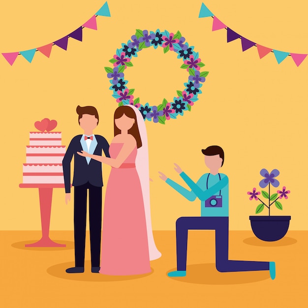 Flat Style Wedding People Vector Templates – Free Download