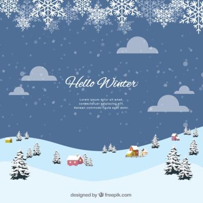 Hello Winter Landscape Background – Free Stock Photo for Download