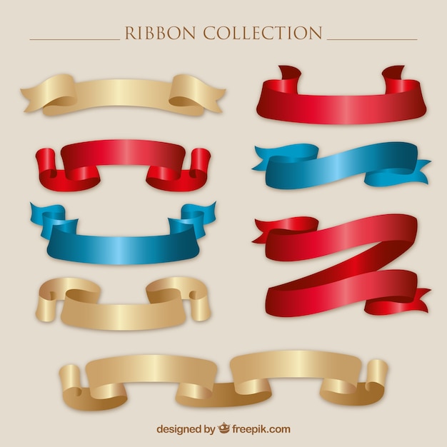 Realistic Ribbons in Various Colors – Free Download