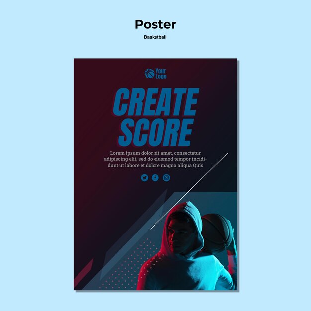 Basketball Poster Concept – Free Stock Photo Download