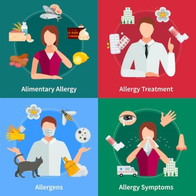 Allergy and Treatment Concept: Vector Illustrations and Design Elements for Free Download