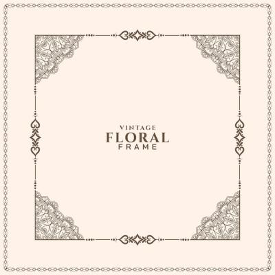 Elegant Ethnic Floral Frame Decorative Background – Free Download