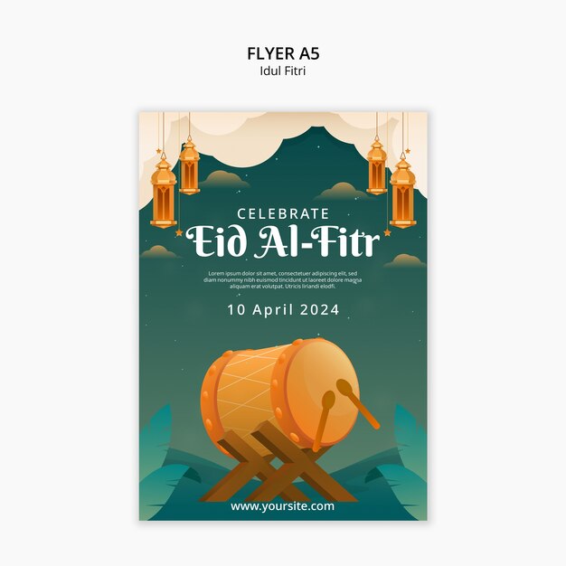 Eid al Fitr Celebration Poster Template – Free Download