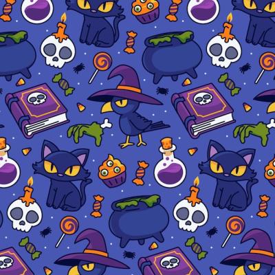 Hand Drawn Halloween Pattern Design – Free to Download