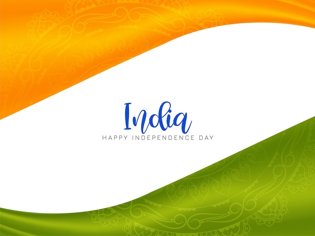 Elegant Background Design Featuring Indian Flag Theme Waves – Free Download