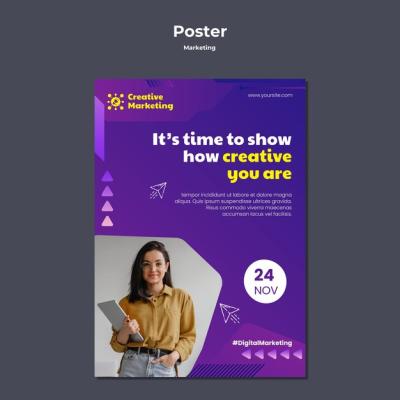 Gradient Marketing Poster Template Design – Download Free Stock Photos