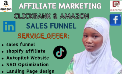 I Will Design Amazon Affiliate Store, ClickBank Promotion, Shopify Affiliate Marketing