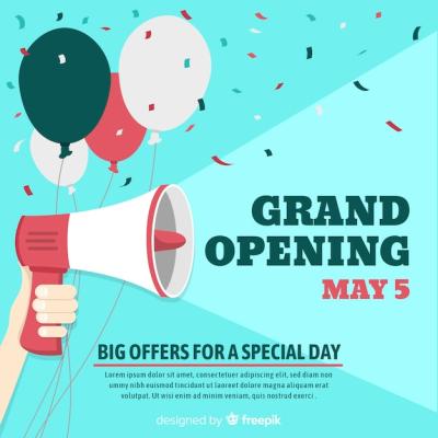 Grand Opening Background in Flat Style – Free Download Free Stock Photo