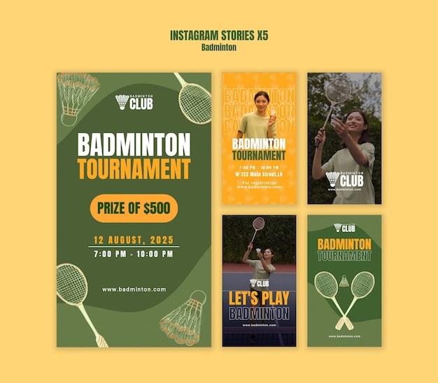 Badminton Template Design for Stunning Visuals – Download Free Stock Photo