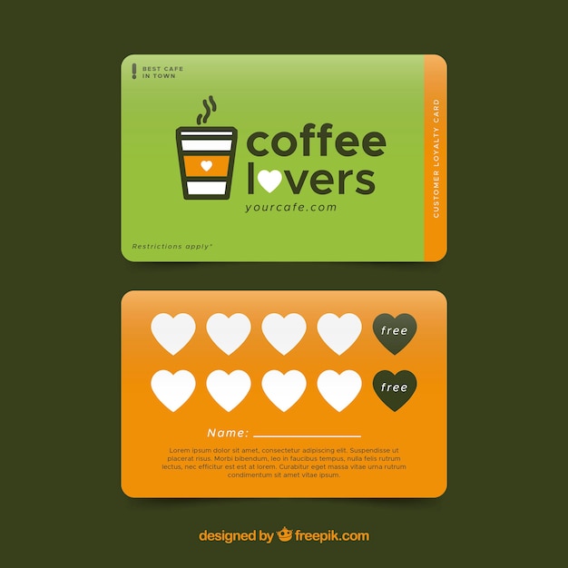 Modern Coffee Shop Loyalty Card Template – Free Download