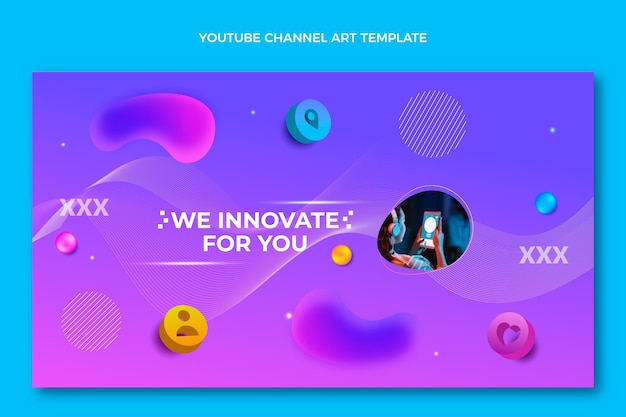 Gradient Fluid Technology YouTube Channel Art – Free Download