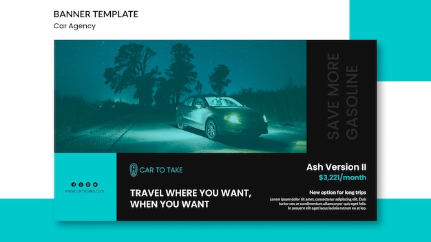 Car Agency Promo Banner Template – Free Download