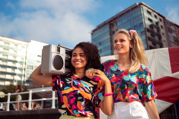 Women Embracing 80s Summer Aesthetics – Free Stock Photo for Download