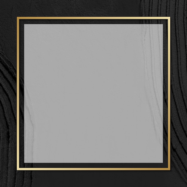 Gold Frame Vector on Black Textured Background – Free Download