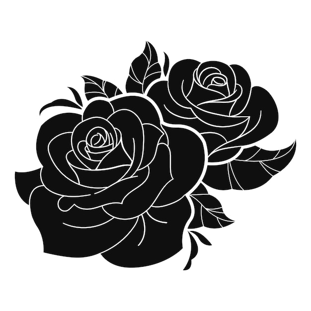 Flat Design Rose Silhouette – Free Stock Photo for Download