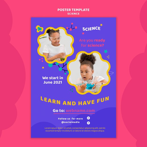 Vertical Poster Template for Kids Science – Free Download