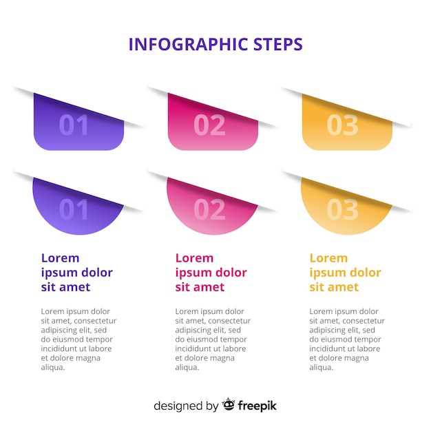 Flat Infographic Steps Template – Free Download