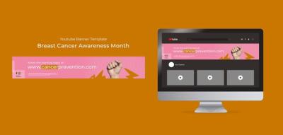 Breast Cancer Awareness Month YouTube Banner Template – Free Download