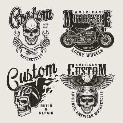 Vintage Custom Motorcycle Badges – Free Download