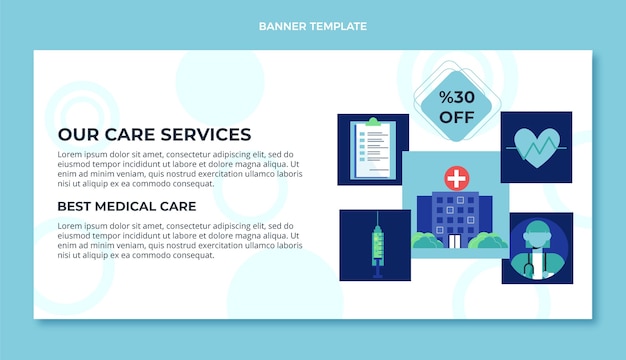 Medical Sale Banner in Flat Design – Free Download