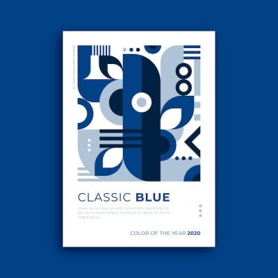 Abstract Poster Template Featuring Blue Shapes – Free Download