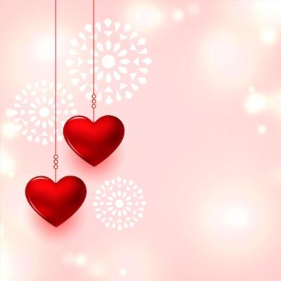 3D Shiny Hearts Valentine’s Day Background – Free Download