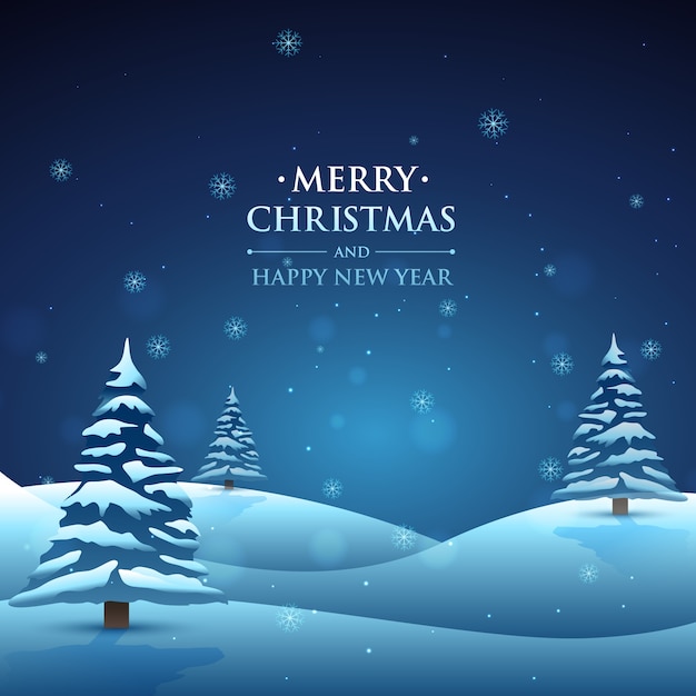 Snowy Christmas Landscape Background – Free Download, Free Stock Photo