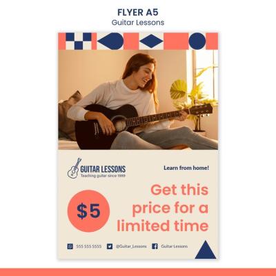 Guitar Lessons Flyer Template – Free Download