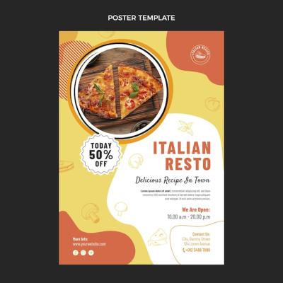 Italian Food Poster Template – Free Download, Vector Template