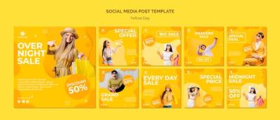 Yellow Day Social Media Post Template – Free Download