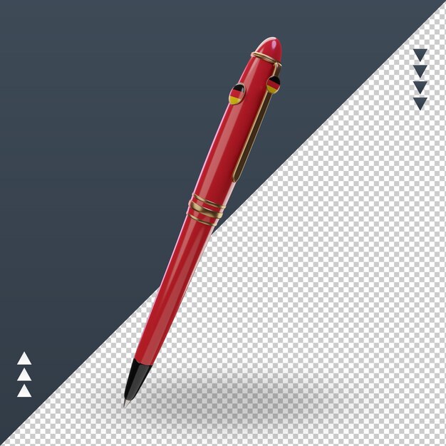 3D Ballpoint Germany Flag Rendering Right View – Free Download