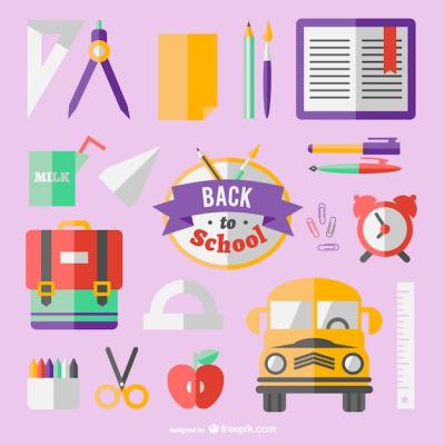 Back to School Flat Icons – Free Download