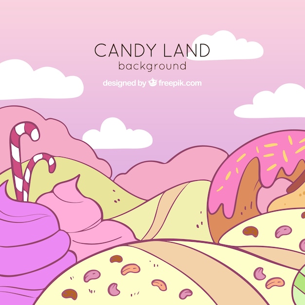 Candy Land Background in Watercolor Style – Free Download