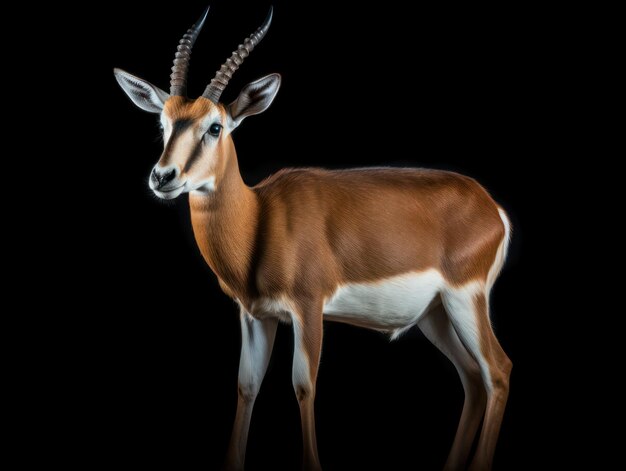 Antelope Studio Shot Isolated on Clear Black Background – Free Download