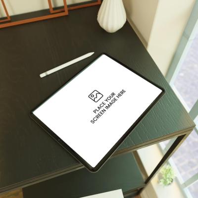 Ipad Mockup on a Living Room Table – Free Download