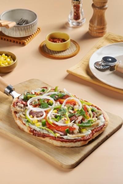 Delicious High Angle Pizza on Board – Free Download