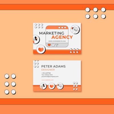 Professional Marketing Concept Business Card Template – Free Download