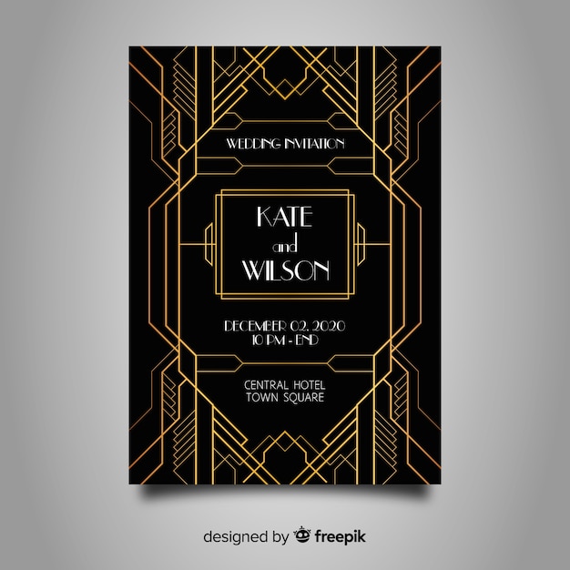 Art Deco Elegant Wedding Template – Free Download