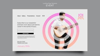 Gradient Music Event Landing Page Template – Free Download