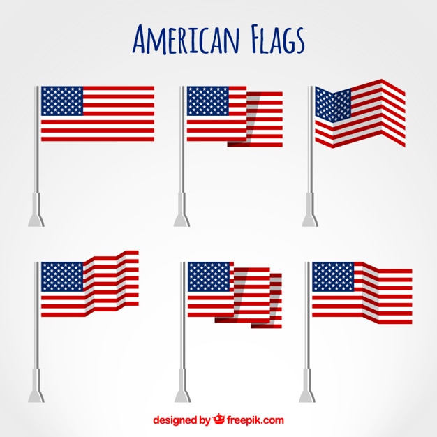 American Flags Flat Set – Free Download