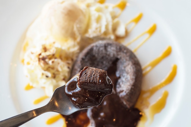 Chocolate Lava Cake on a White Plate – Free Stock Photo, Download Free