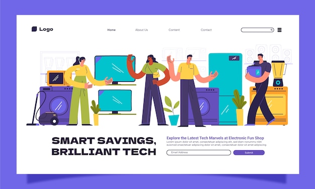 Hand Drawn Electronics Store Landing Page – Free Download