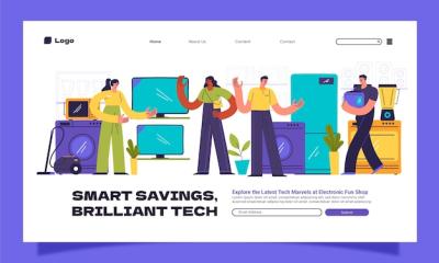 Hand Drawn Electronics Store Landing Page – Free Download