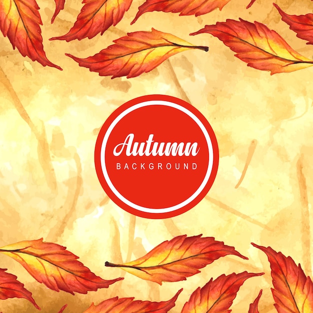 Watercolor Orange, Yellow, and Green Leaves Autumn Backgrounds – Free Download