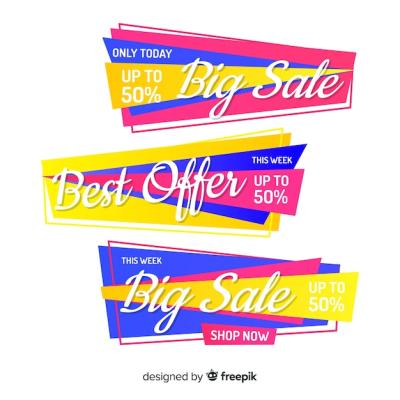 Origami Sale Banner Collection – Free Download