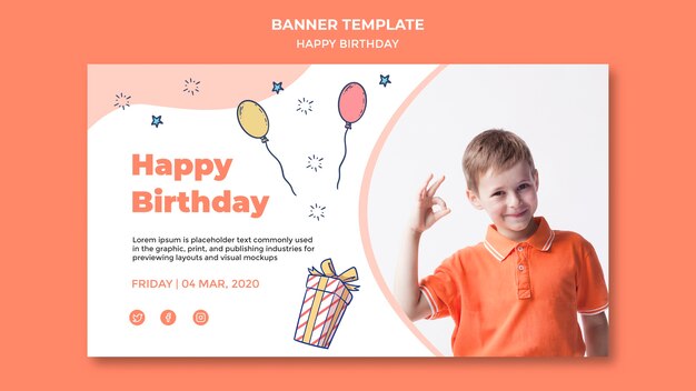 Happy Birthday Banner Template – Free Download